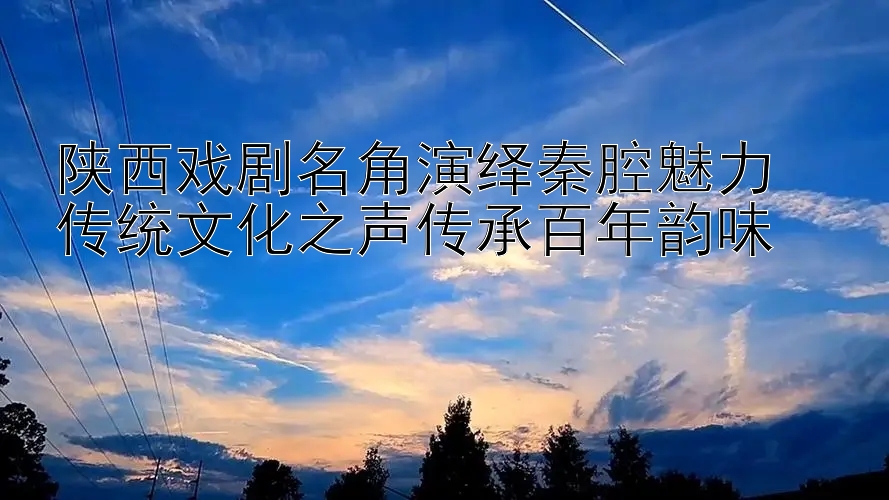 陕西戏剧名角演绎秦腔魅力  
传统文化之声传承百年韵味