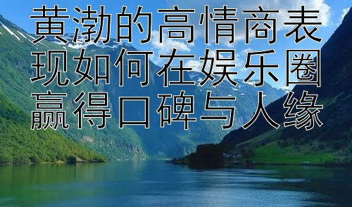 黄渤的高情商表现如何在娱乐圈赢得口碑与人缘